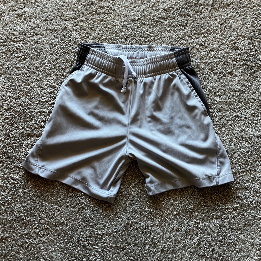 Men's Gray and Black Athletic Shorts